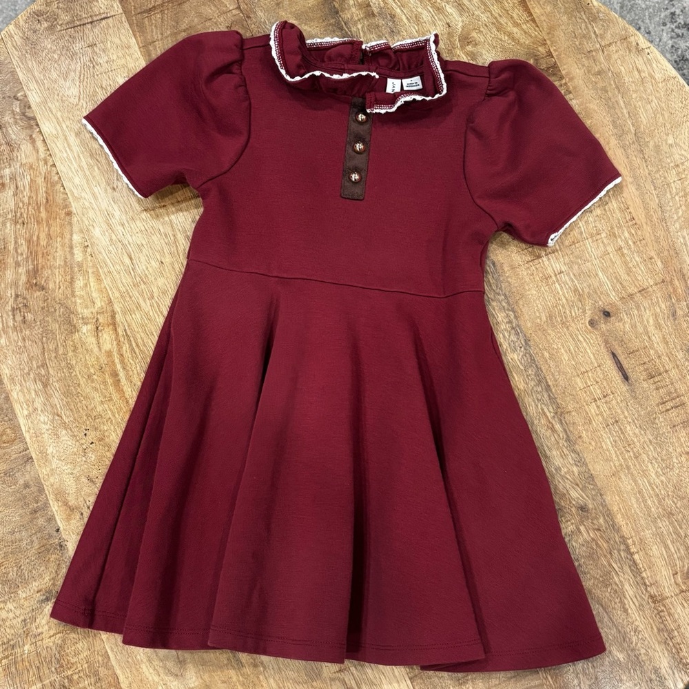 Janie and Jack Button Ruffle-Collar Ponte Dress